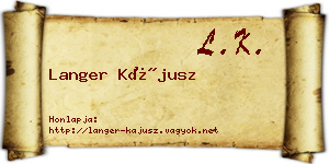 Langer Kájusz névjegykártya